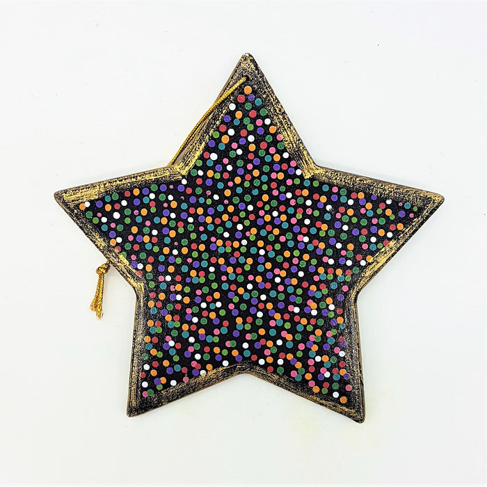 Hand-Painted Wooden Star - Choice of Five Designs