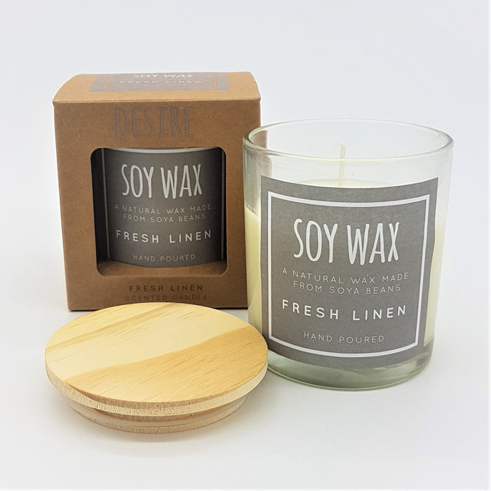 Medium Soy Wax Scented Candle Pot - Fresh Linen
