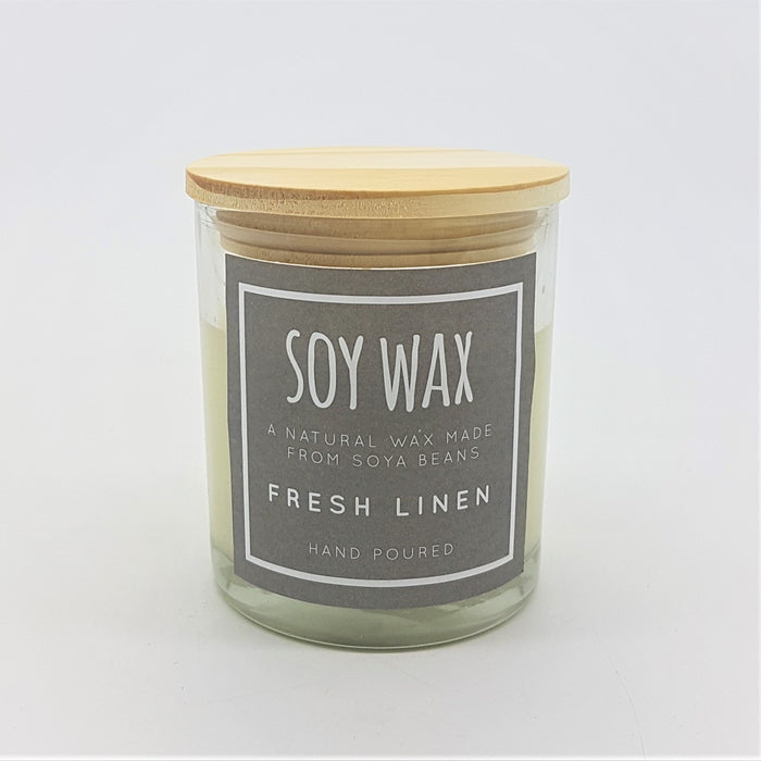 Medium Soy Wax Scented Candle Pot - Fresh Linen