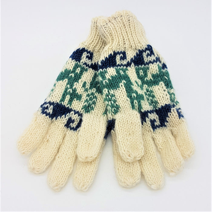 Llama Wool Part-Lined Full Finger Gloves