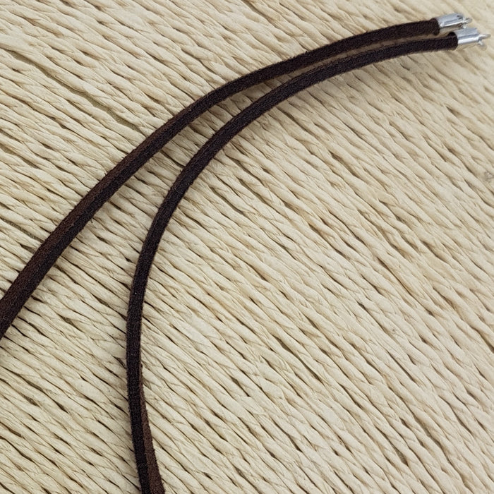 Suede Leather Cord Necklace - 925 Silver Fittings
