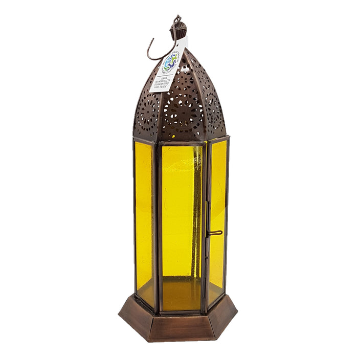 Coloured Glass Tealight Lantern - Choice of Colours & Sizes