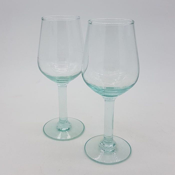 Pair Of Hand-Blown Recycled Glass Wine Glasses - 200ml
