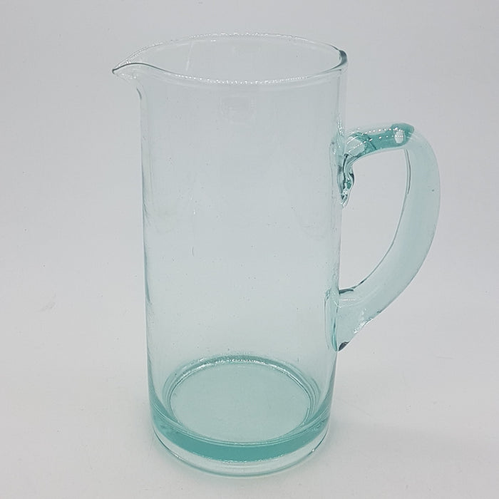 Hand-Blown Recycled Glass Tall Jug
