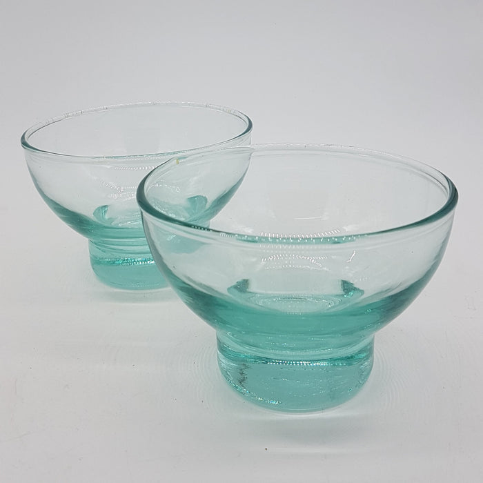 Pair Of Hand-Blown Recycled Glass Bowls