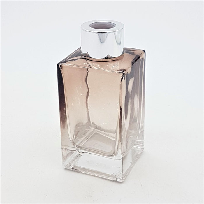 Square Glass Reed Diffuser Bottle With Silver Cap - 100ml Grey