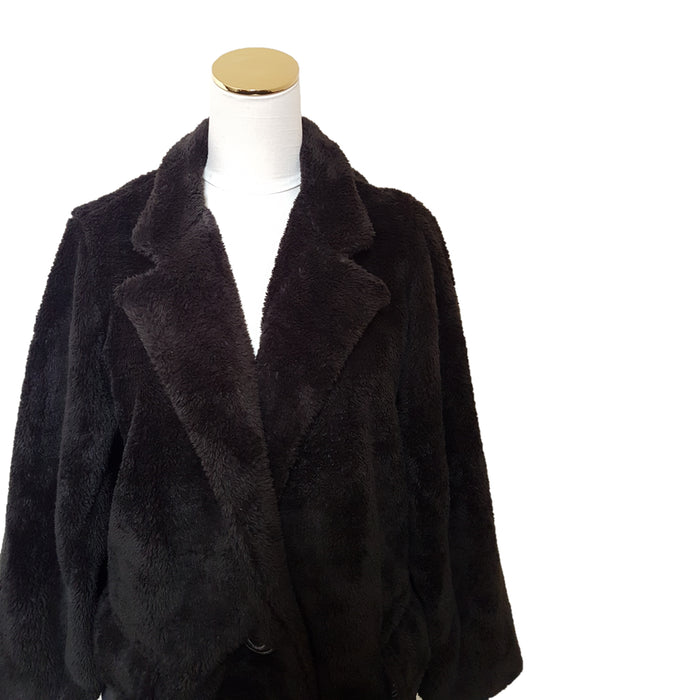 GRINGO FAIR TRADE Black Faux Fur Coat