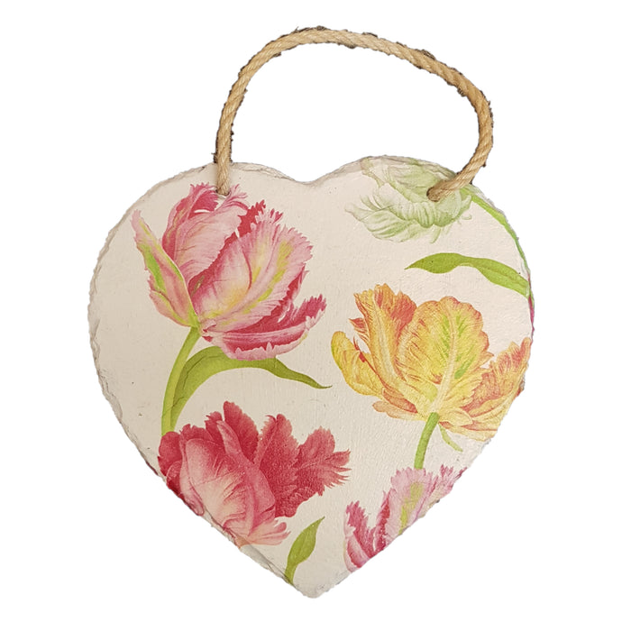 Découpage Slate Heart - Floral Themes