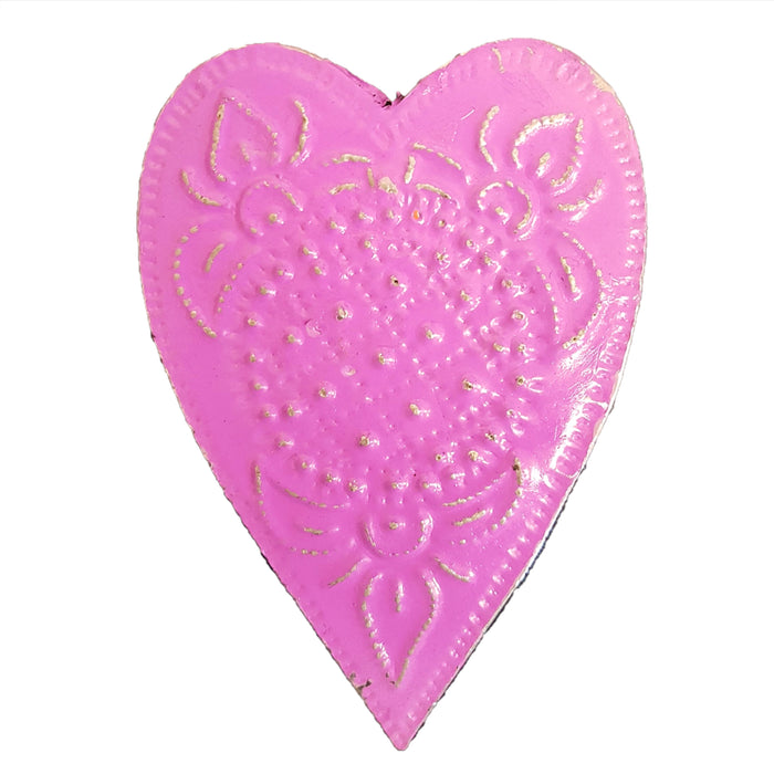 Wall-Hanging Embossed Heart Plaque - Assorted Colours