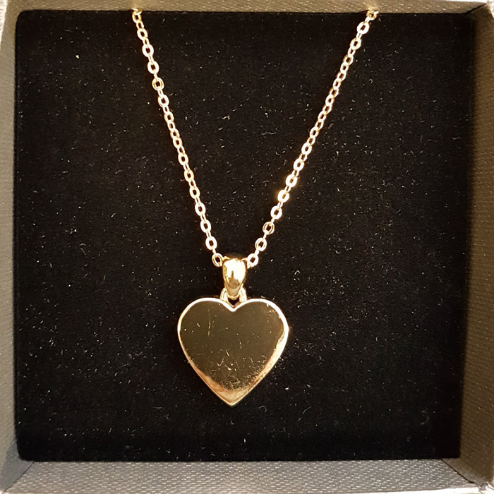 Polished Gold-Tone Heart Necklace