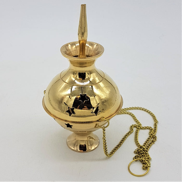 Hanging Brass Incense Burner - For Use With Charcoal and Resin