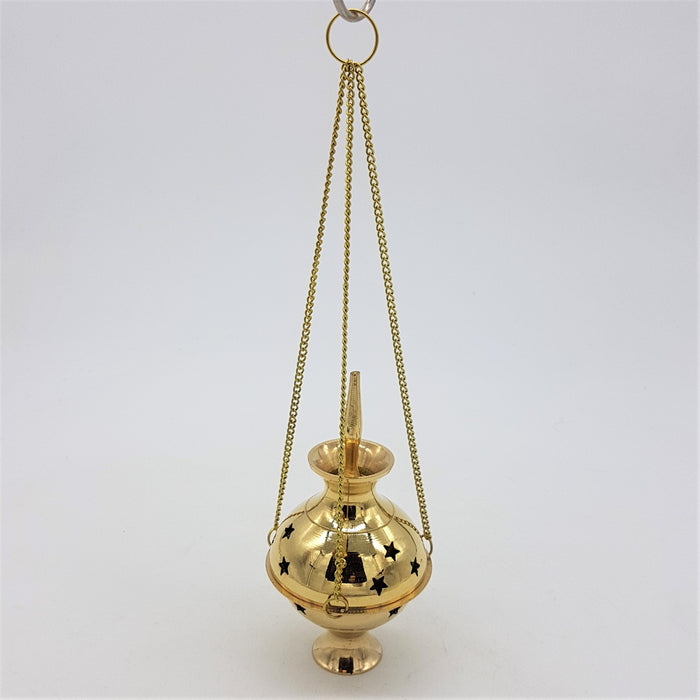 Hanging Brass Incense Burner - For Use With Charcoal and Resin