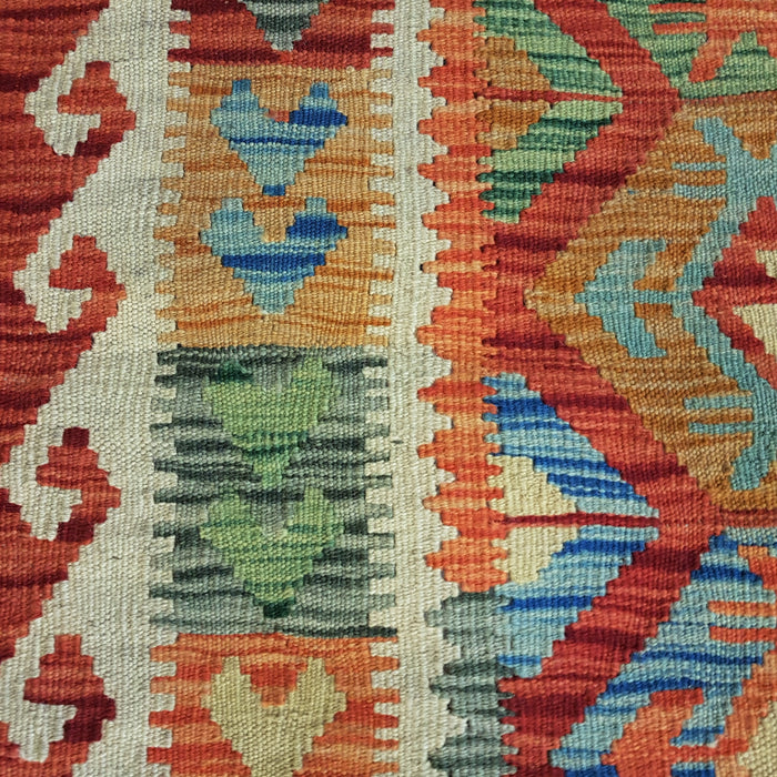 Traditional Afghan Flat-Weave Kilim Rug - 100% Wool (#002)