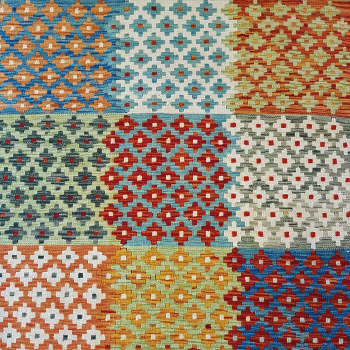 Traditional Afghan Flat-Weave Kilim Rug - 100% Wool (#005)