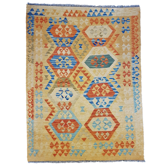 Traditional Afghan Flat-Weave Kilim Rug - 100% Wool (#001)