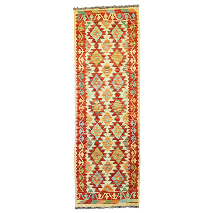 Traditional Afghan Flat-Weave Kilim Runner Rug - 100% Wool (#002R)