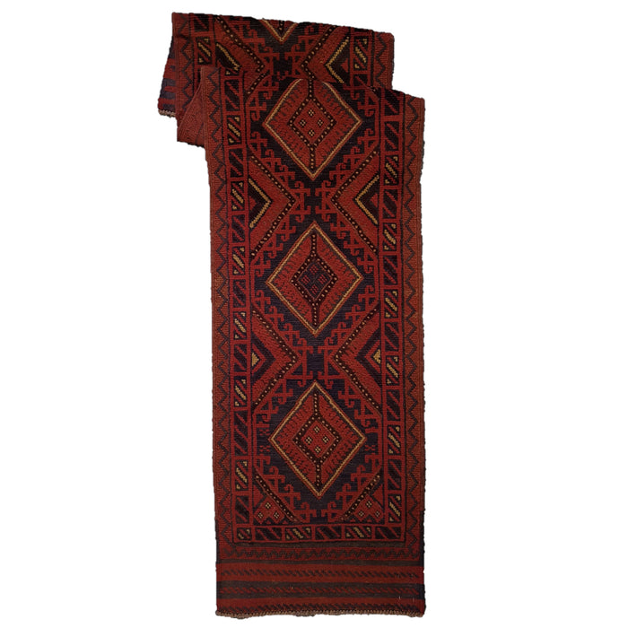 Traditional Afghan Mushwani Runner Rug, Kilim-Ended - 100% Wool (#003R)