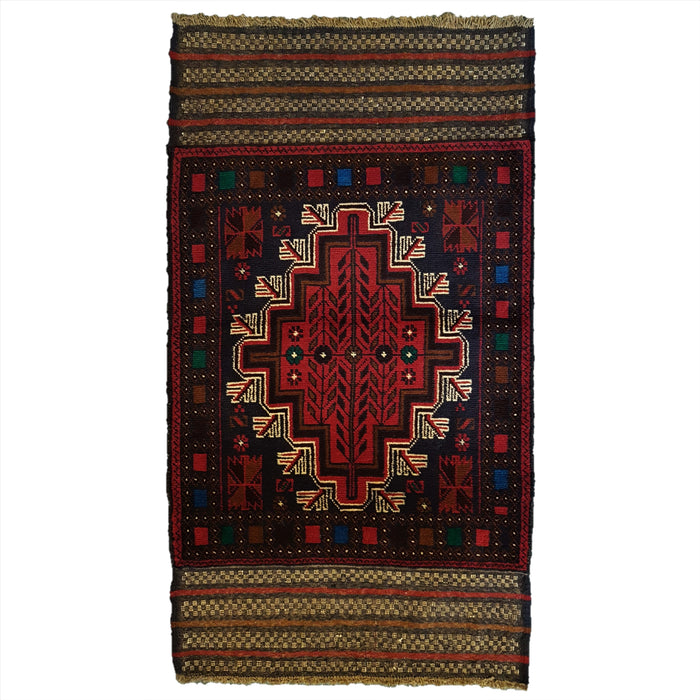 Traditional Afghan Mushwani Rug, Kilim-Ended - 100% Wool (#002M)