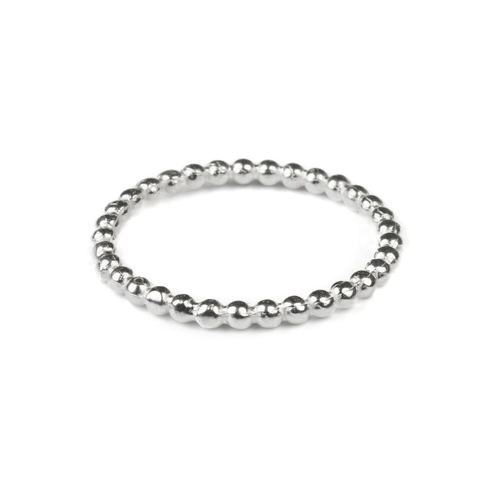 Sterling Silver Stackable Ring - Beaded Design