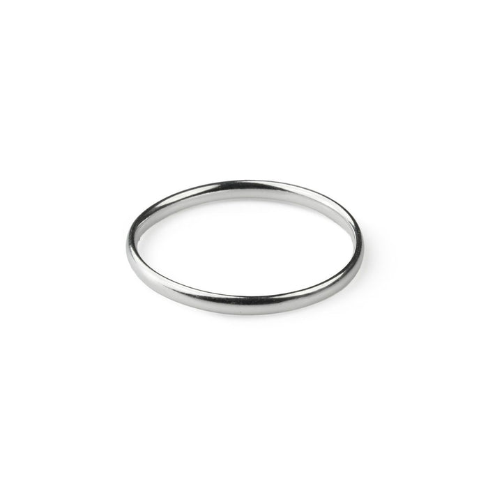 Sterling Silver Stackable Ring - Plain 'D' Shape Design
