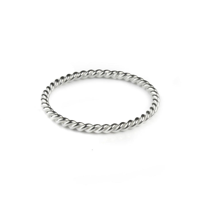 Sterling Silver Stackable Ring - Rope Design