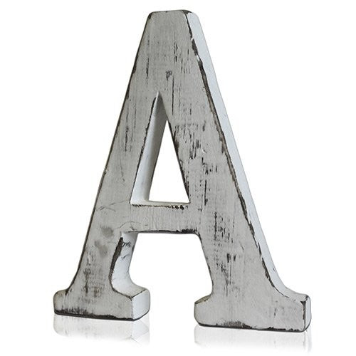 White-Washed Mango Wood Letters - Full Alphabet