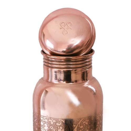 Copper Water Bottle 900ml - Engraved Or Hammered