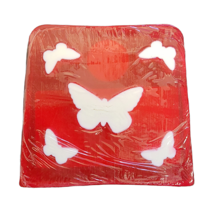 Funky Handmade Soap Slice -  Butterflies - Lemongrass