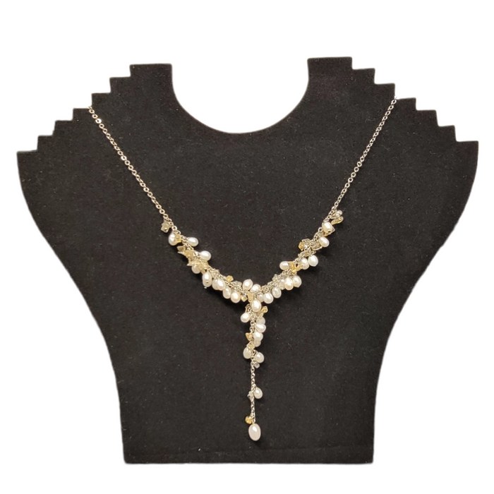 Seed Pearl & Gemstone Chip Necklace - Choice of Two