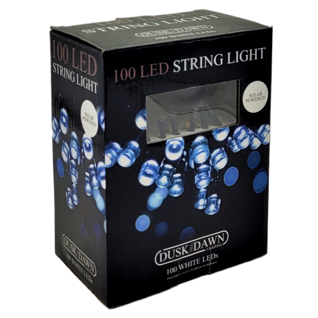 100x Solar-Powered LED String Lights