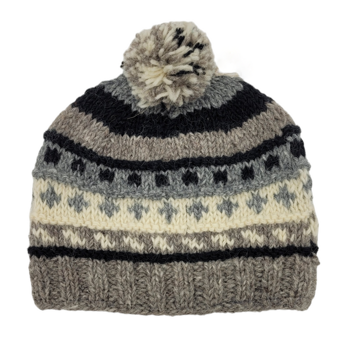 100% Wool Classic Bobble Hat (Adult)