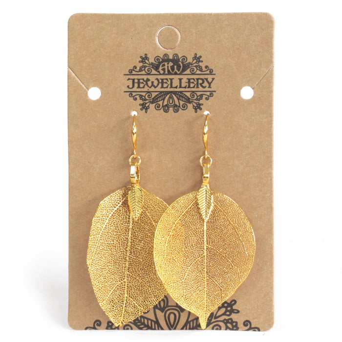 Bravery Leaf Earrings - Gold