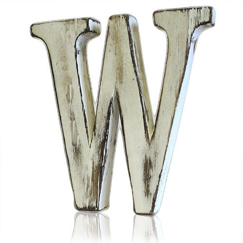 White-Washed Mango Wood Letters - Full Alphabet