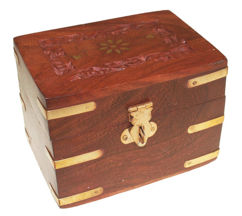 Carved Wooden Aromatherapy Box - holds 6x 10ml bottles