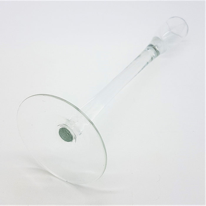 Clear Glass Flute Candle Holder