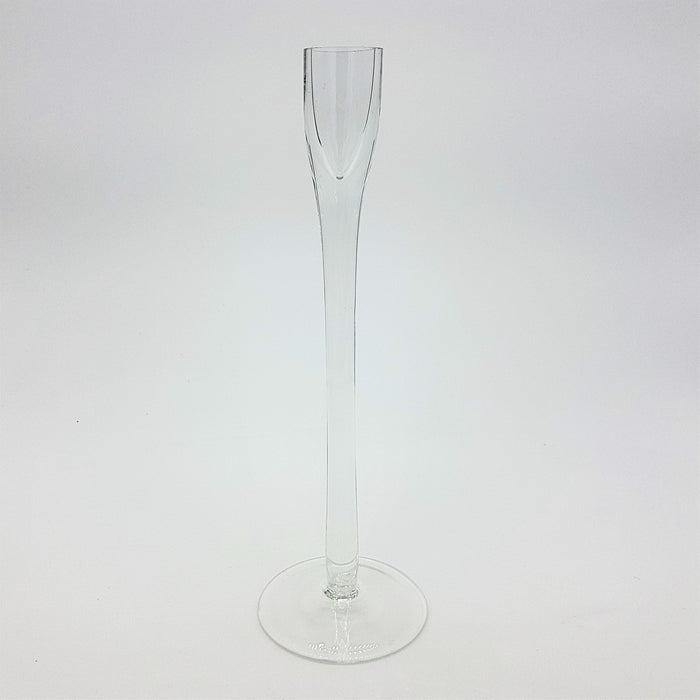 Clear Glass Flute Candle Holder