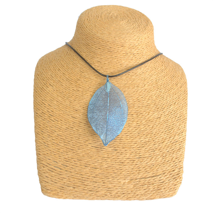Bravery Leaf Necklace - Blue