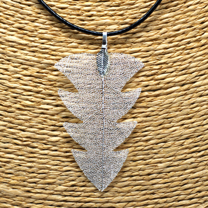 Tree Leaf Necklace - Silver