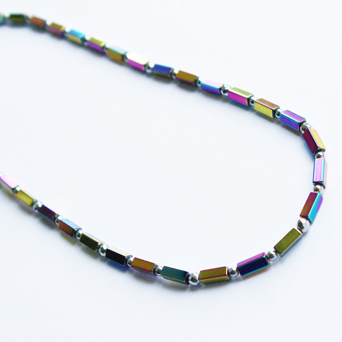 Rainbow Hematite Peninsular Beaded Necklace - Choice of Two