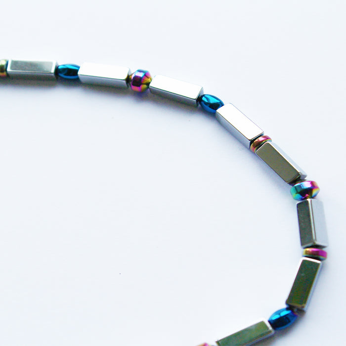 Rainbow Hematite Peninsular Beaded Necklace - Choice of Two