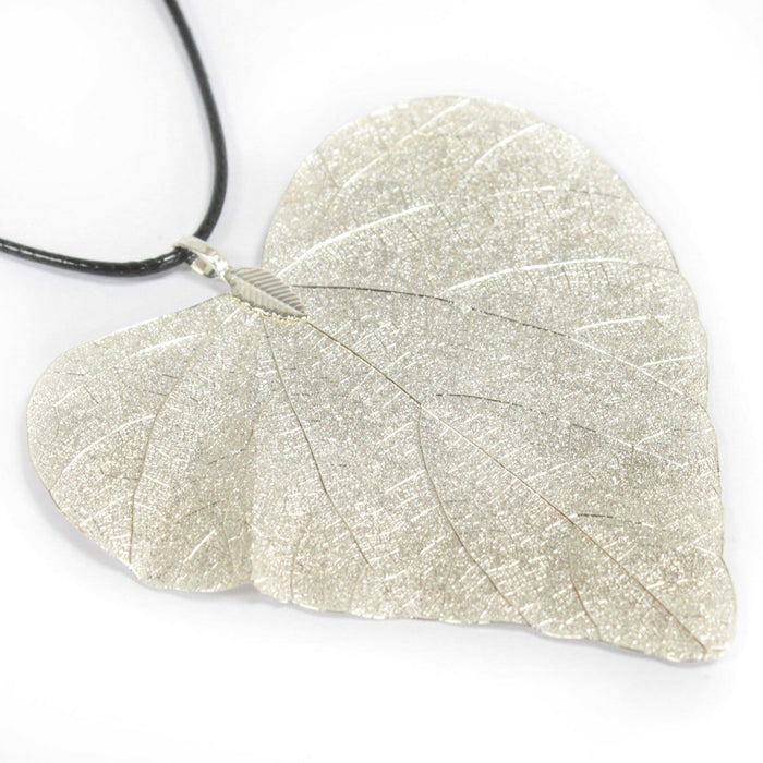 Real Leaf 'HEART' Necklace, Electroplated - Choice of Colours