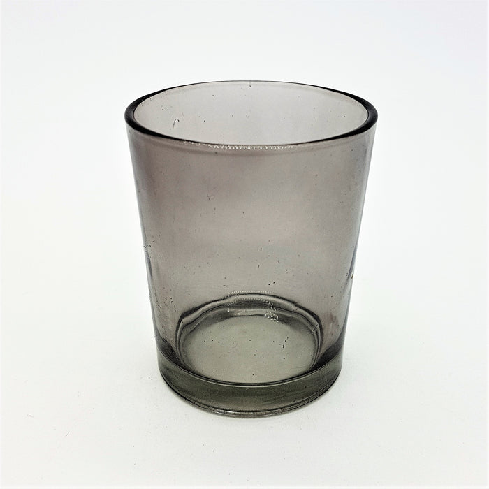 Coloured Glass Votive & Tealight Holder - Smoke Grey or White