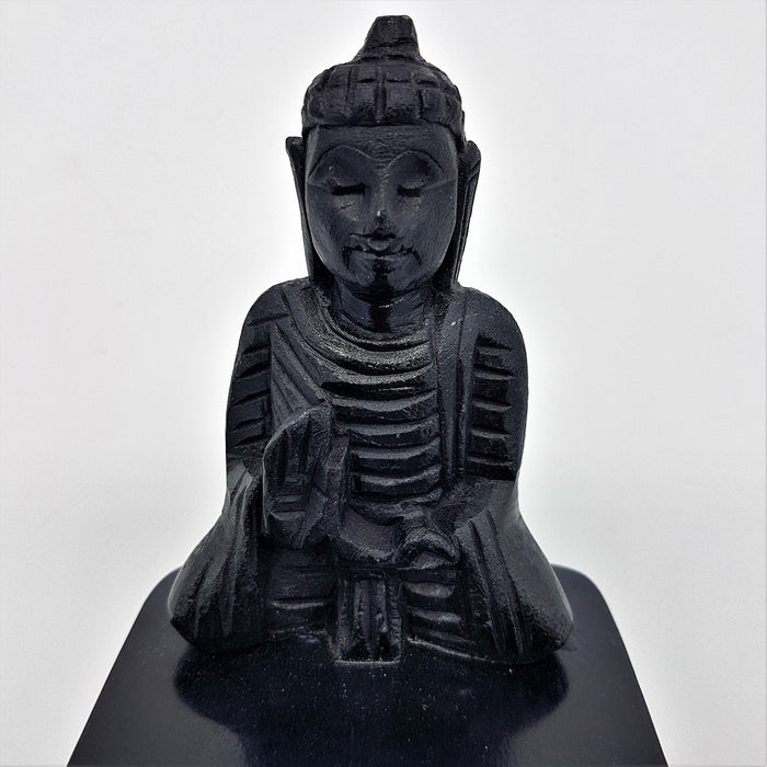Black Soapstone Tealight Holder - Buddha