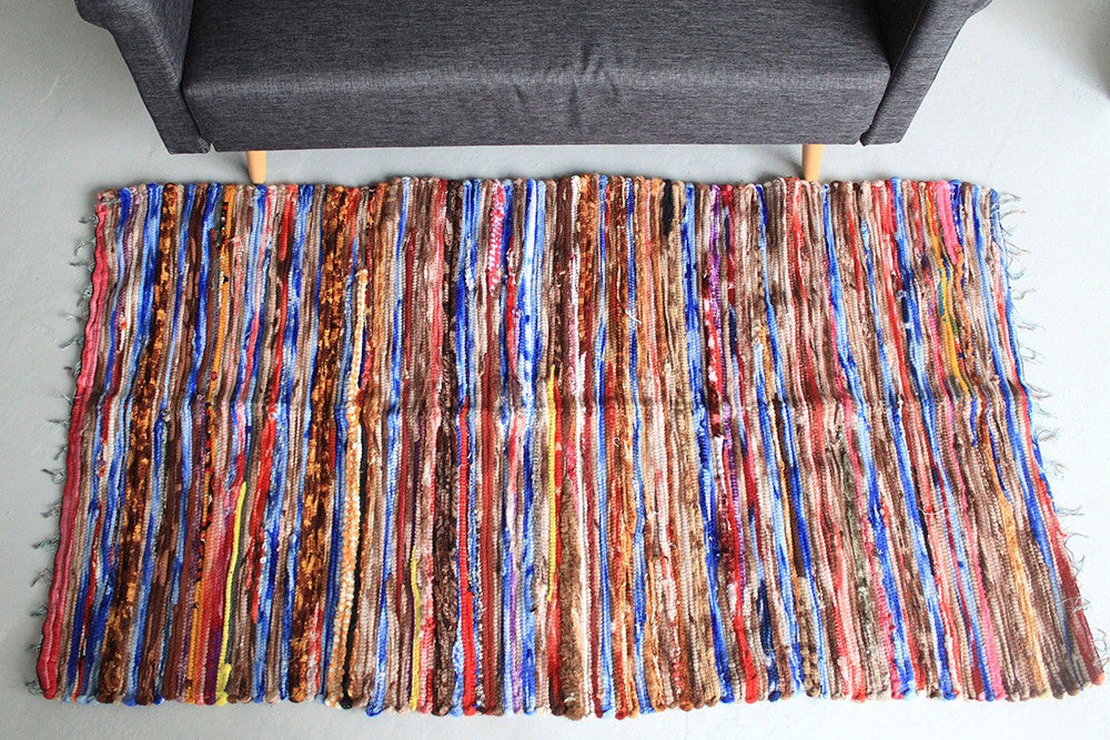 Indian Velvet Rag Rug - Large