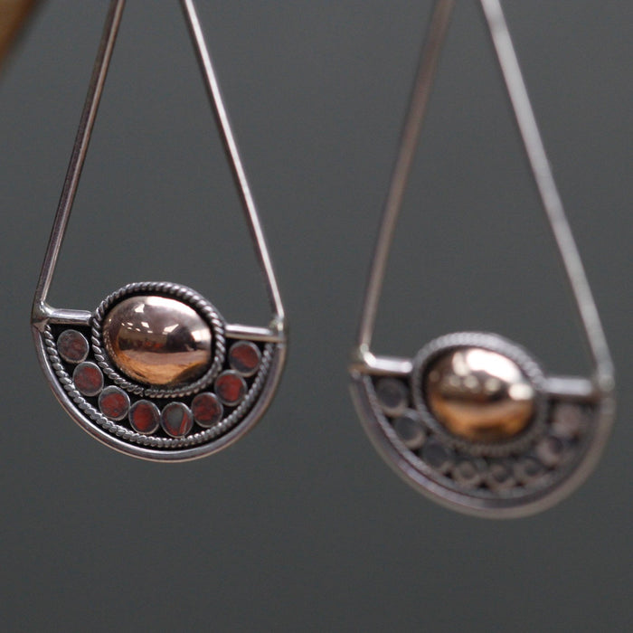 Sterling Silver & 18ct Gold Earrings - Luna Balance